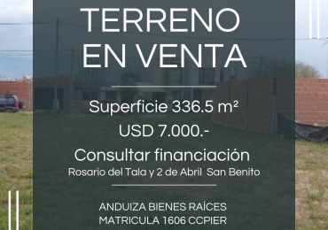 Terreno en VENTA en San Benito